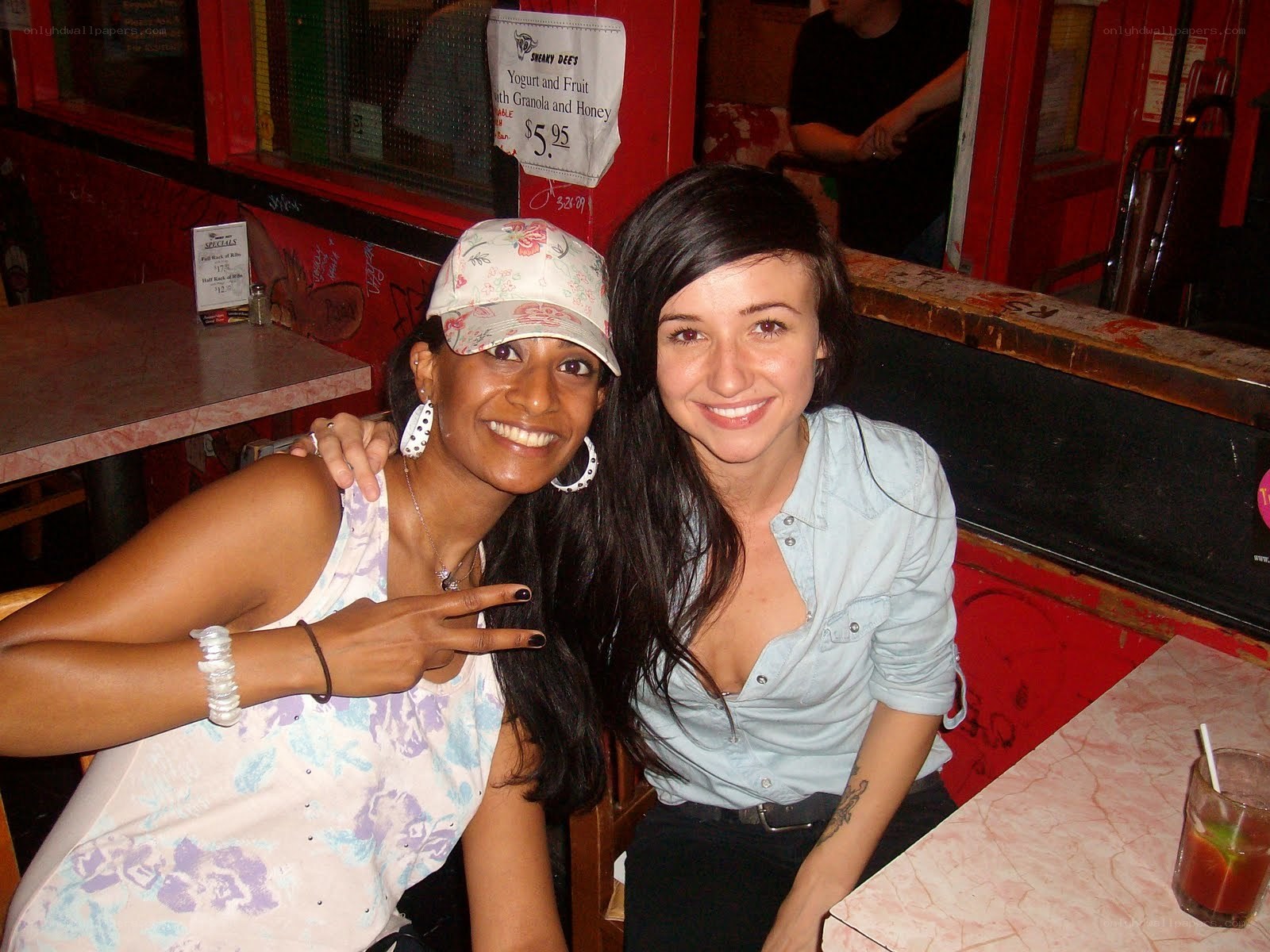 Two women at a restaurant