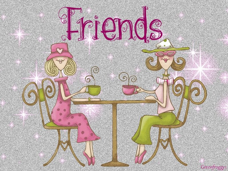 Two Women at a Table — Pink