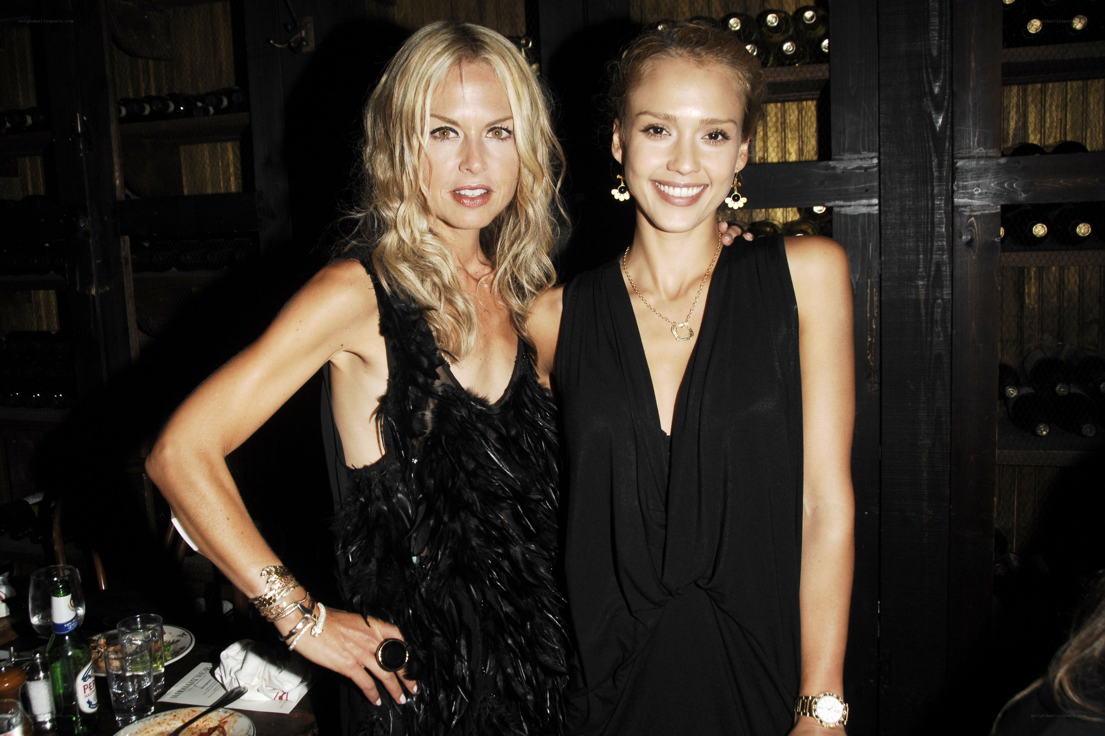 Two women at a wine cellar event