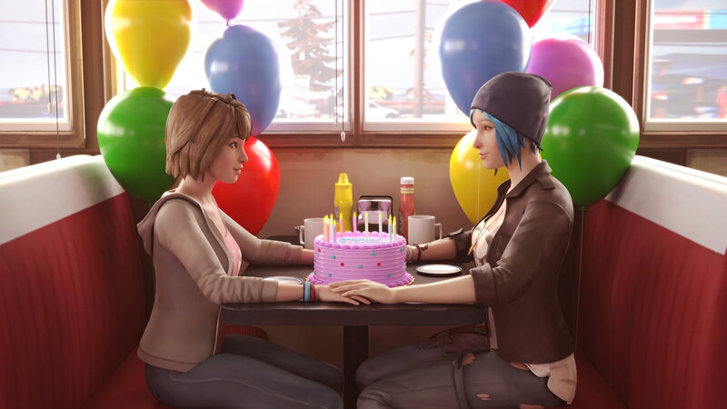 Two Women at Birthday Table