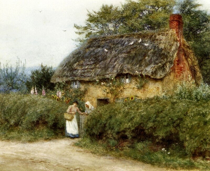 Two Women at Cottage
