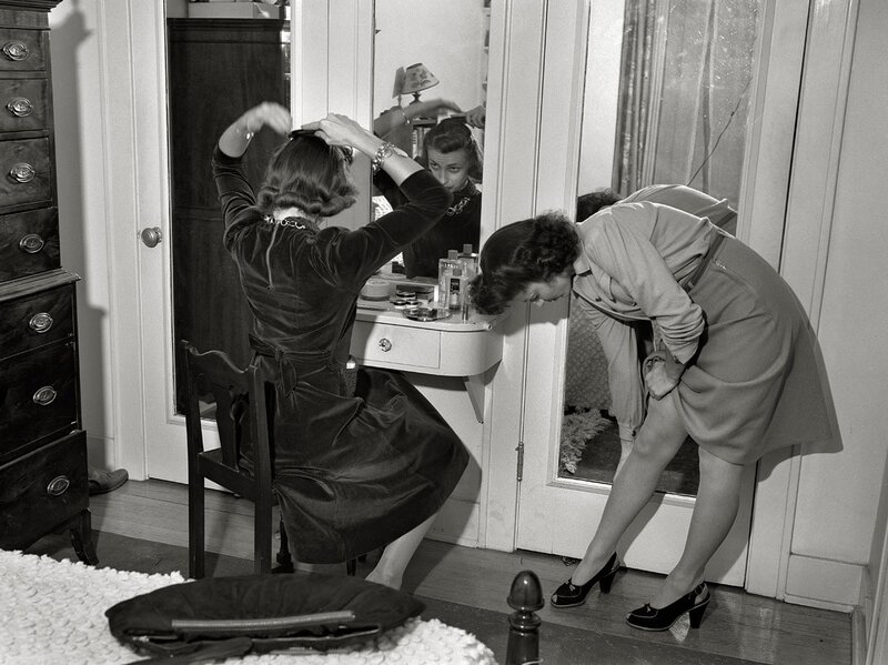 Two Women at Vanity