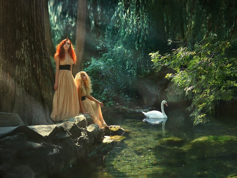 Two Women by a Pond