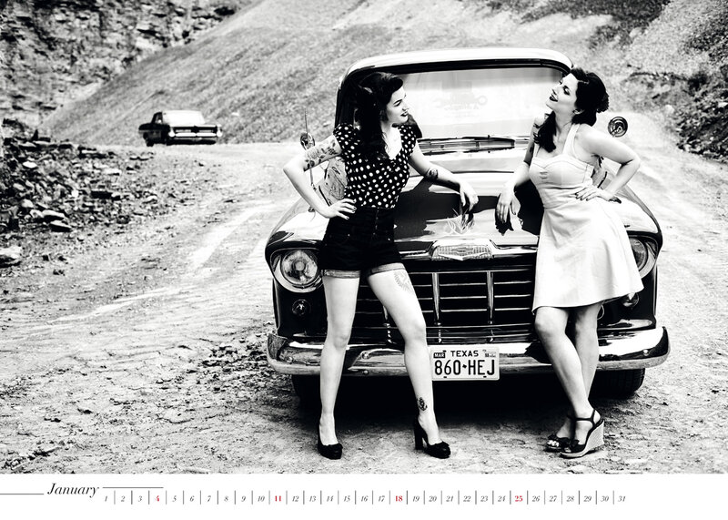 Two Women by Car — Black