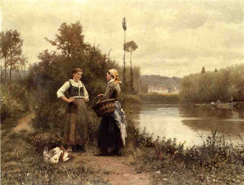 Two Women by River — Green
