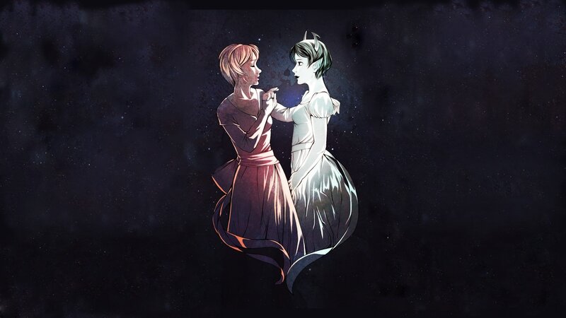 Two Women Dancing — Black, Dramatic, Night