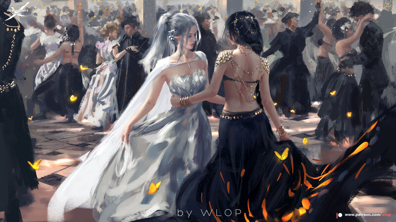Two Women Dancing — Black, Festive
