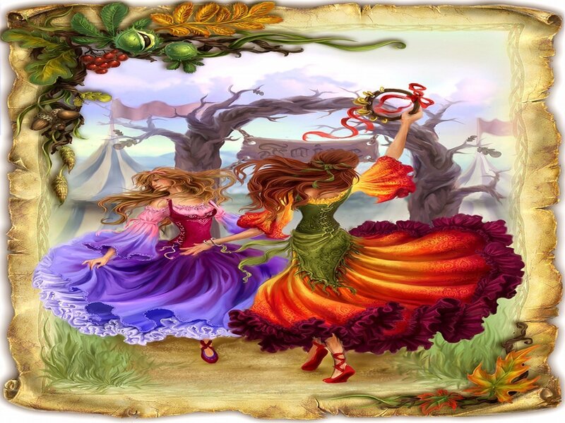 Two Women Dancing — Purple