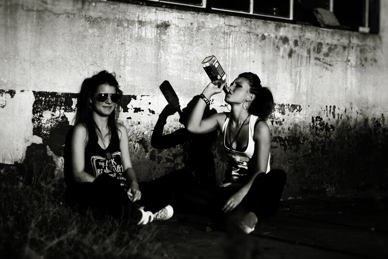 Two Women Drinking Alcohol