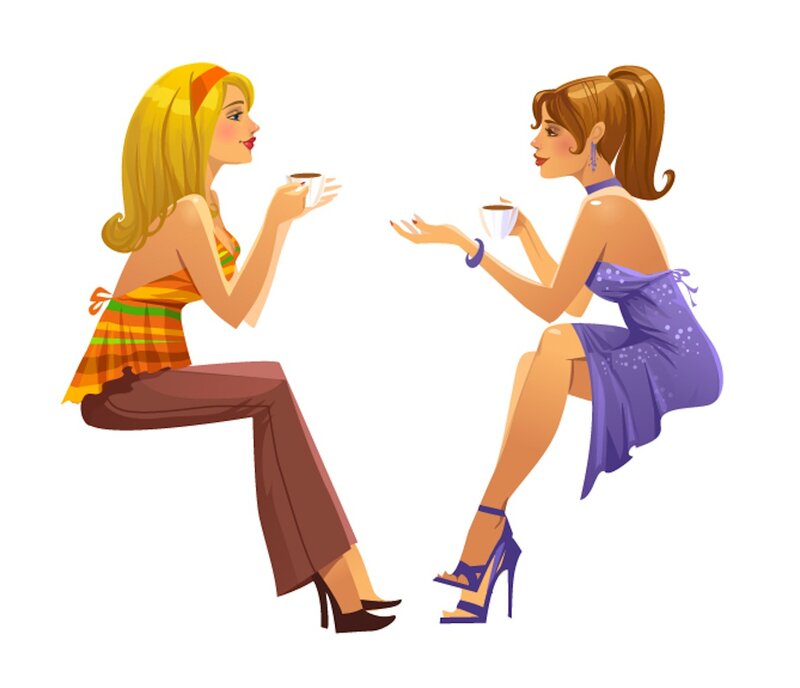 Two Women Drinking Coffee