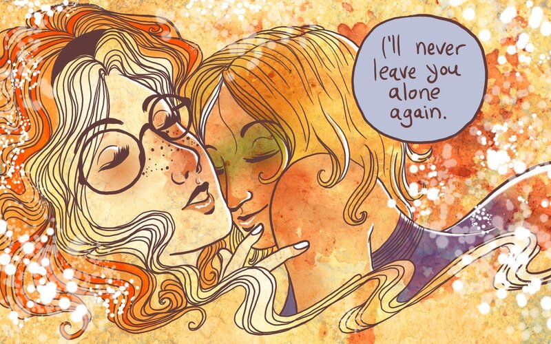 Two women embracing