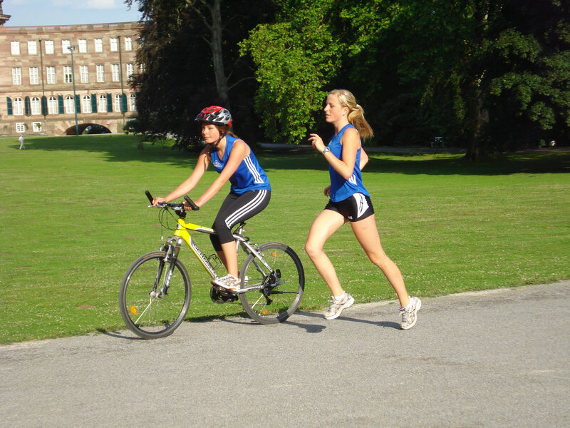 Two Women Exercising
