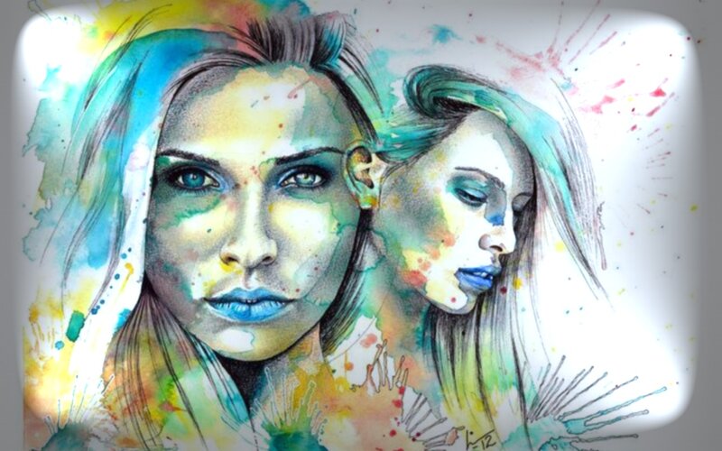 Two Women Faces