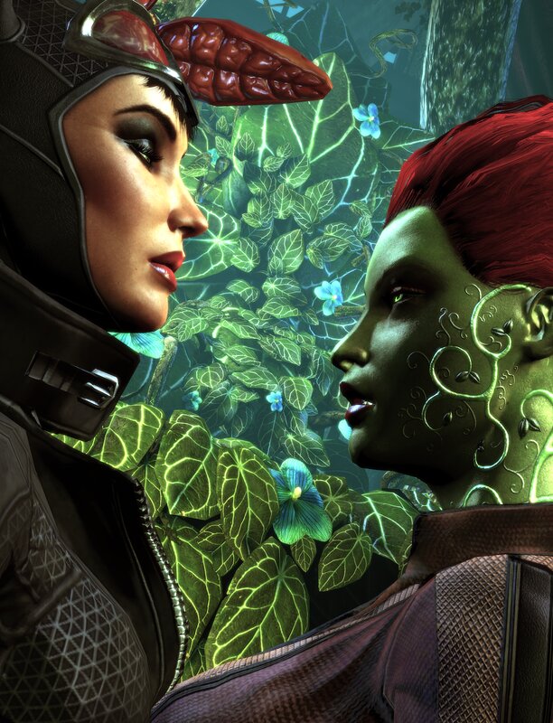 Two Women Facing Each Other — Green