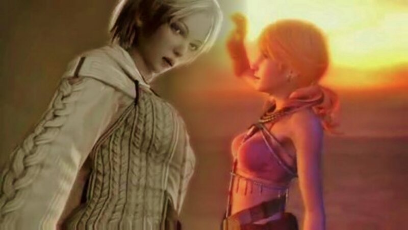 Two Women Facing Each Other — Orange, Dramatic, Sunset