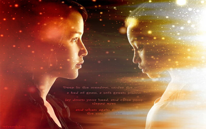 Two Women Facing Each Other — Red, Dramatic