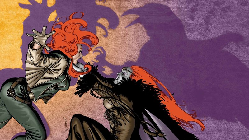 Two Women Fighting — Purple, Dramatic, Comic
