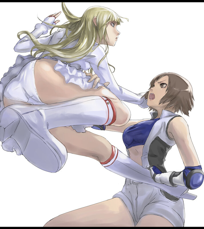 Two Women Fighting — White, Dramatic, Manga