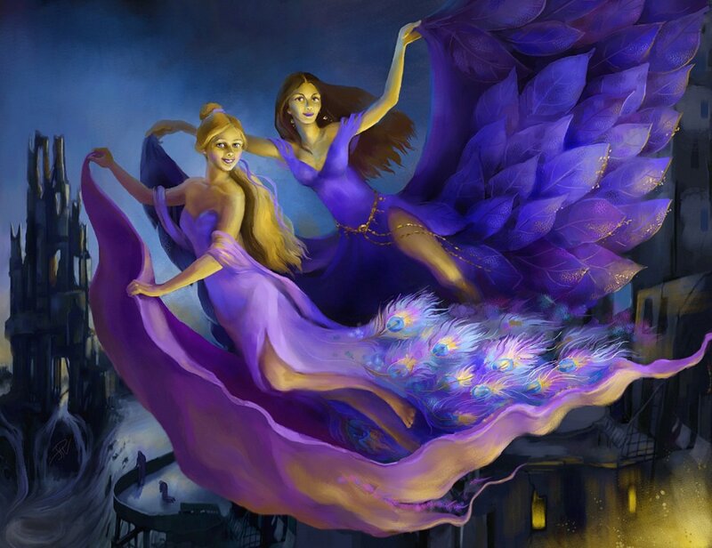 Two Women Flying