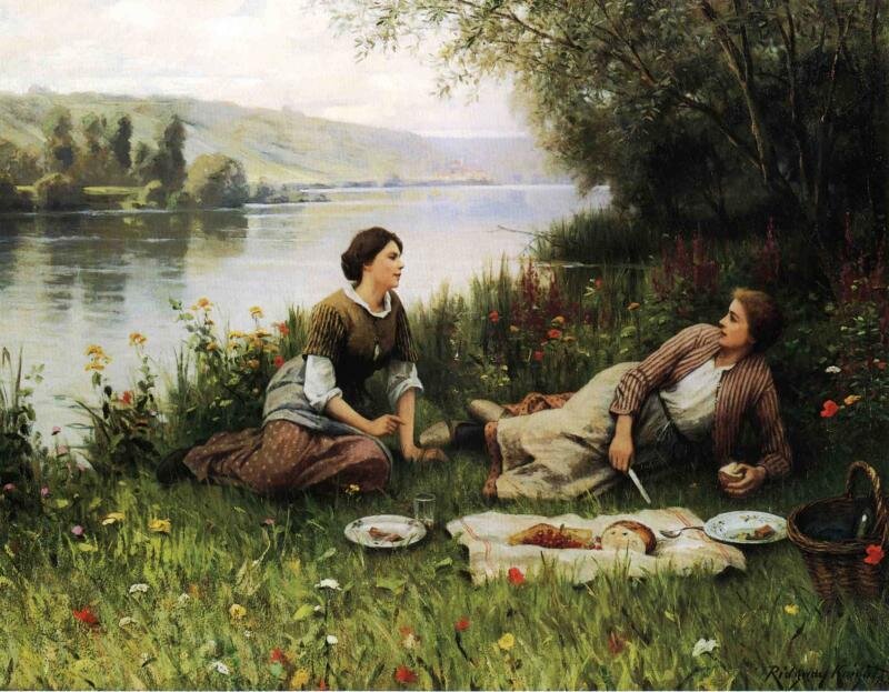Two Women Having Picnic