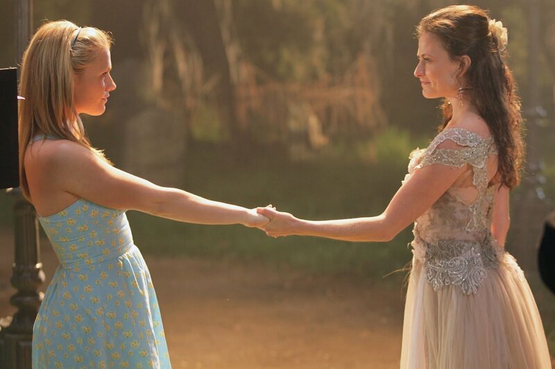 Two Women Holding Hands — Blue