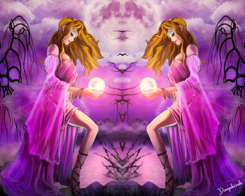 Two Women Holding Orbs