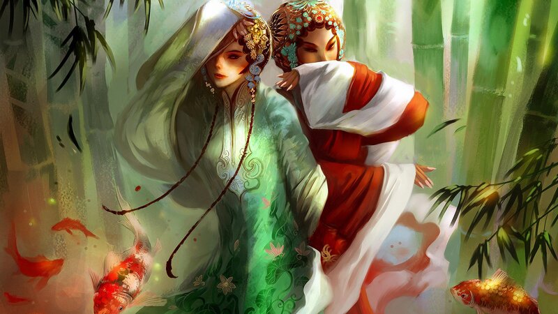 Two Women in a Bamboo Grove