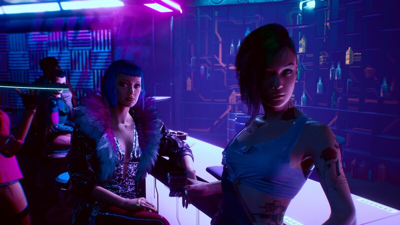 Two Women in a Bar — Purple