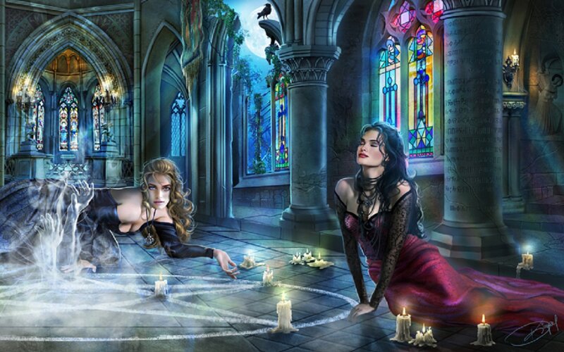 Two Women in a Cathedral
