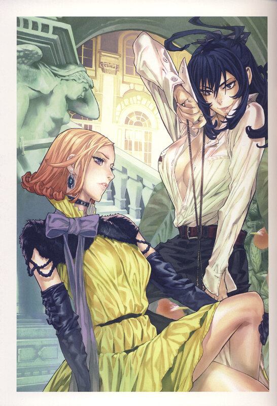 Two women in a dramatic scene