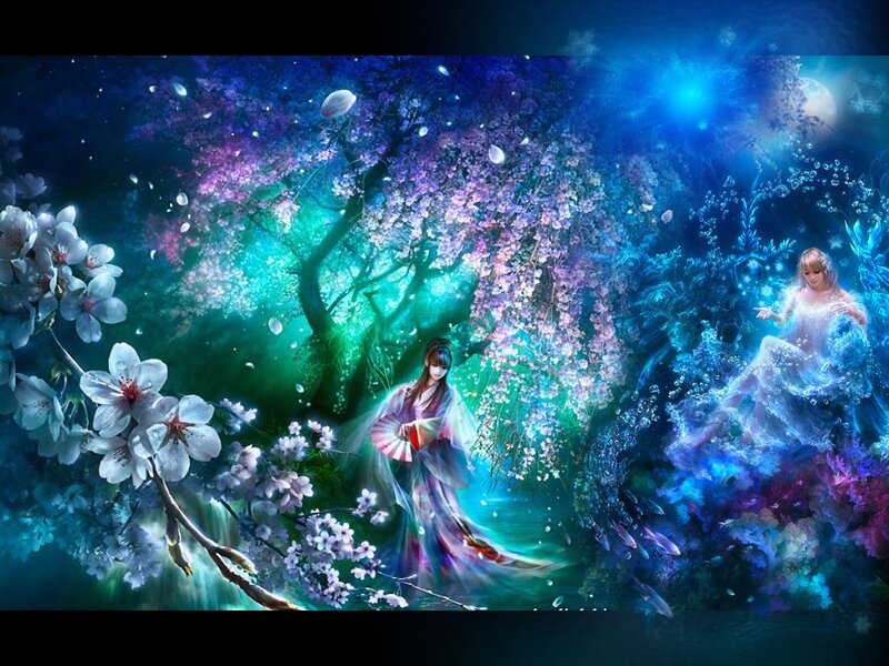 Two Women in a Fantasy Garden