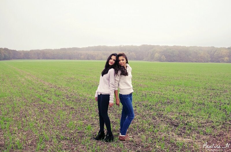 Two women in a field