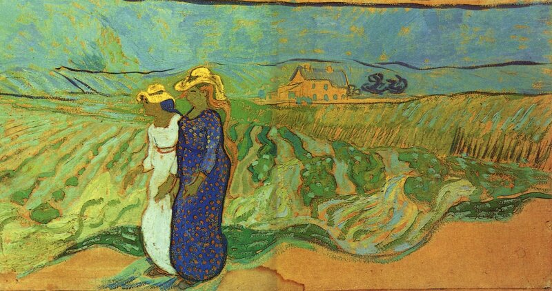Two Women in a Field — Blue, Calm