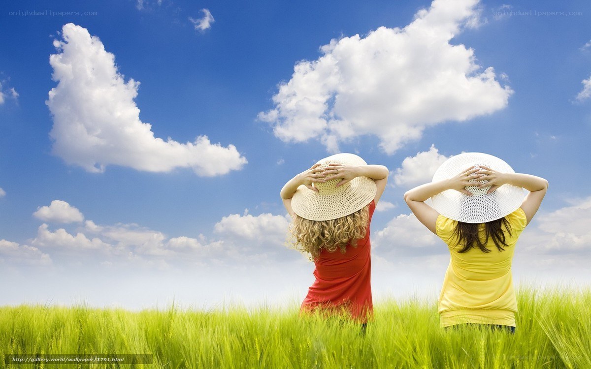 Two women in a field