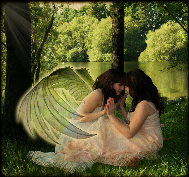 Two Women in a Forest — Green