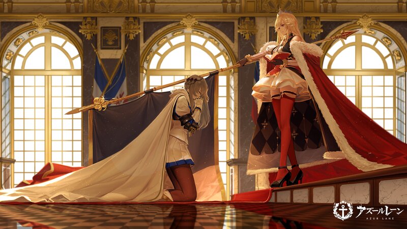 Two Women in a Hall — Red