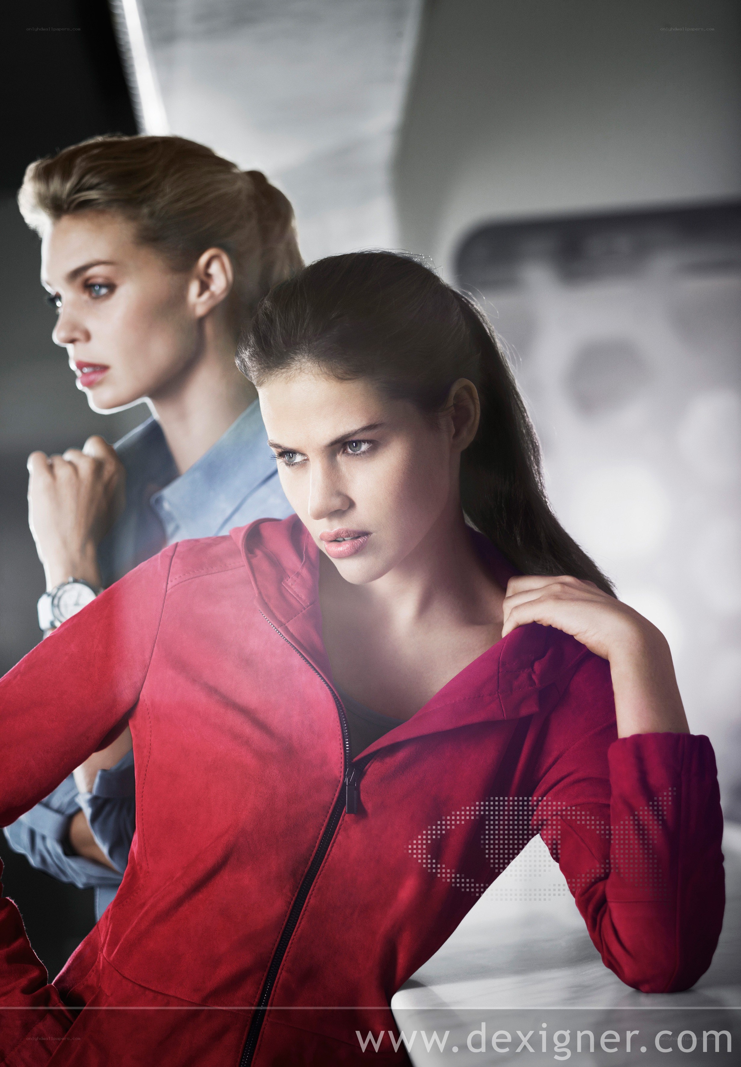 Two women in a modern setting