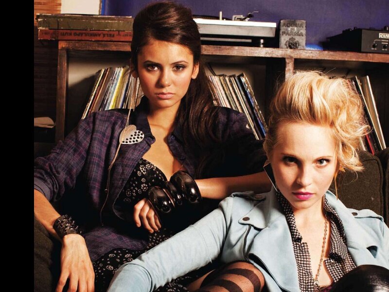 Two women in a music room