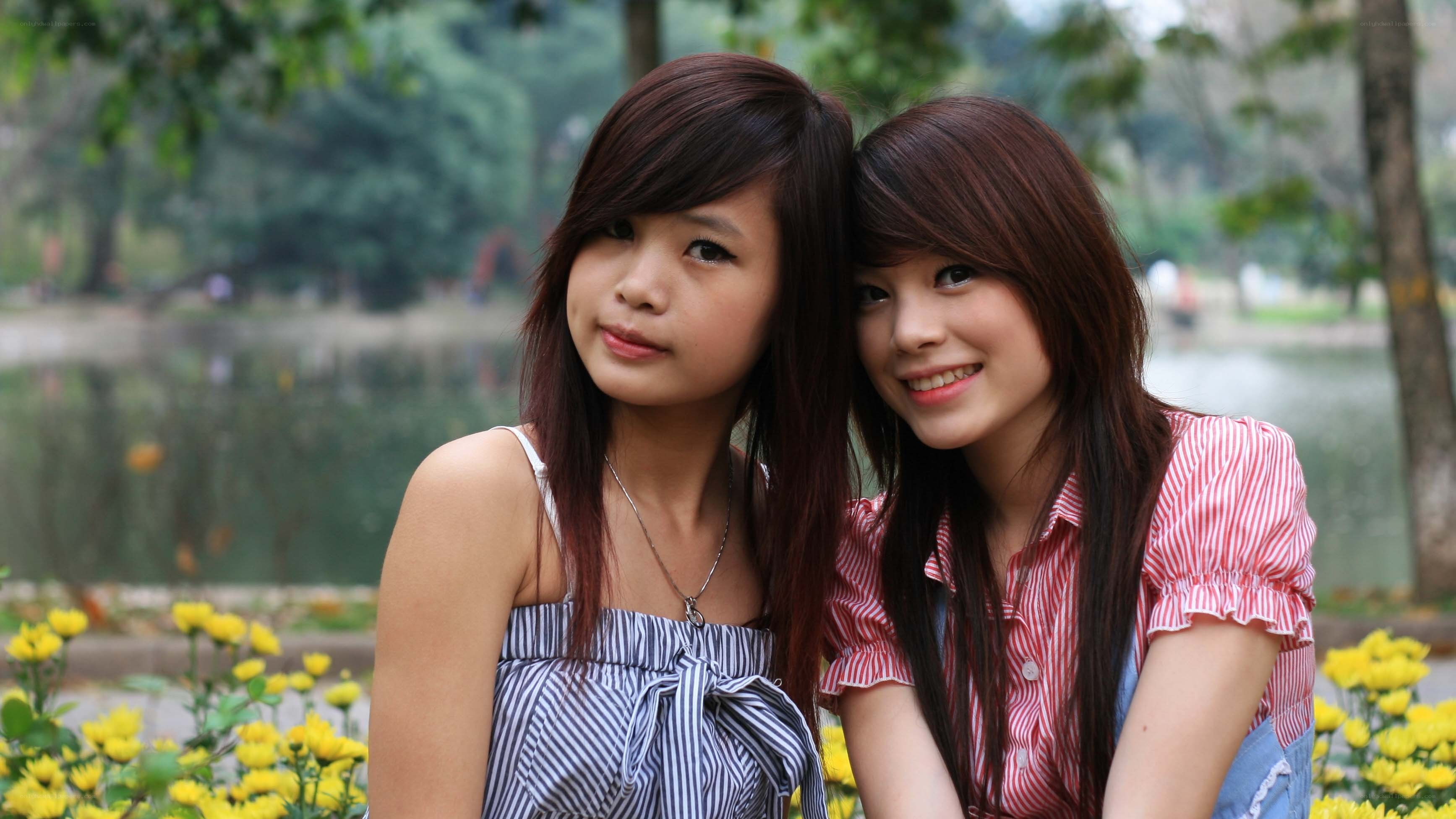 Two women in a park