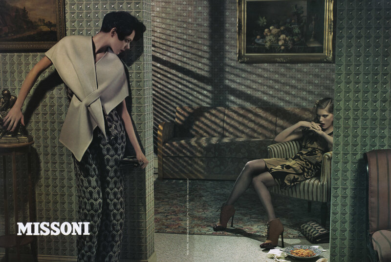 Two Women in a Room — Green, Dramatic, Photograph