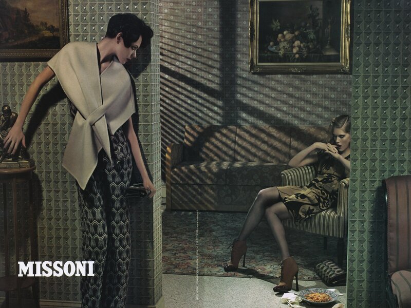 Two Women in a Room — Green, Dramatic