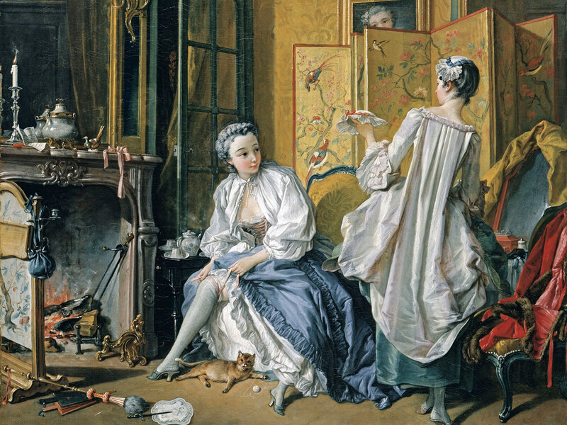 Two Women in a Room — White