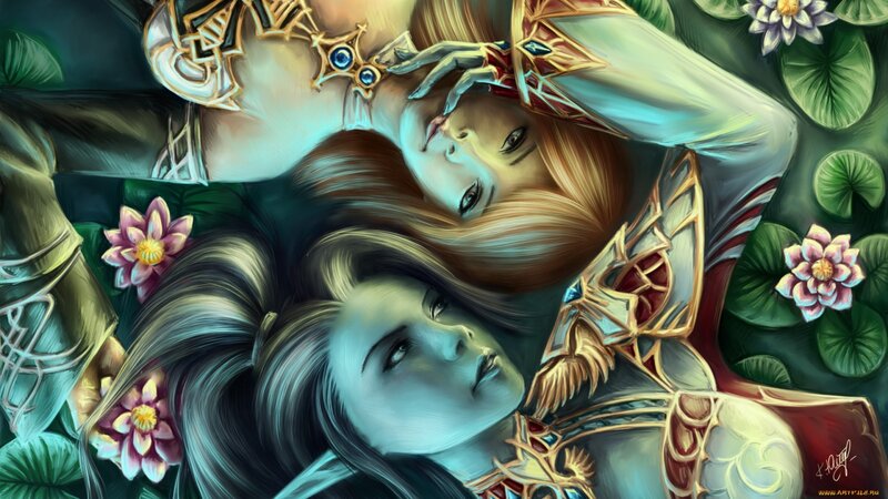 Two Women in Armor — Green