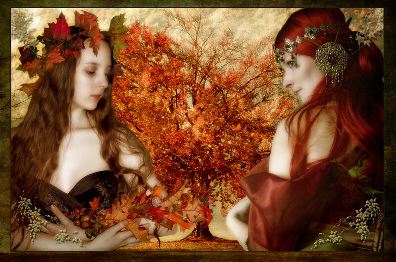 Two Women in Autumn — Red