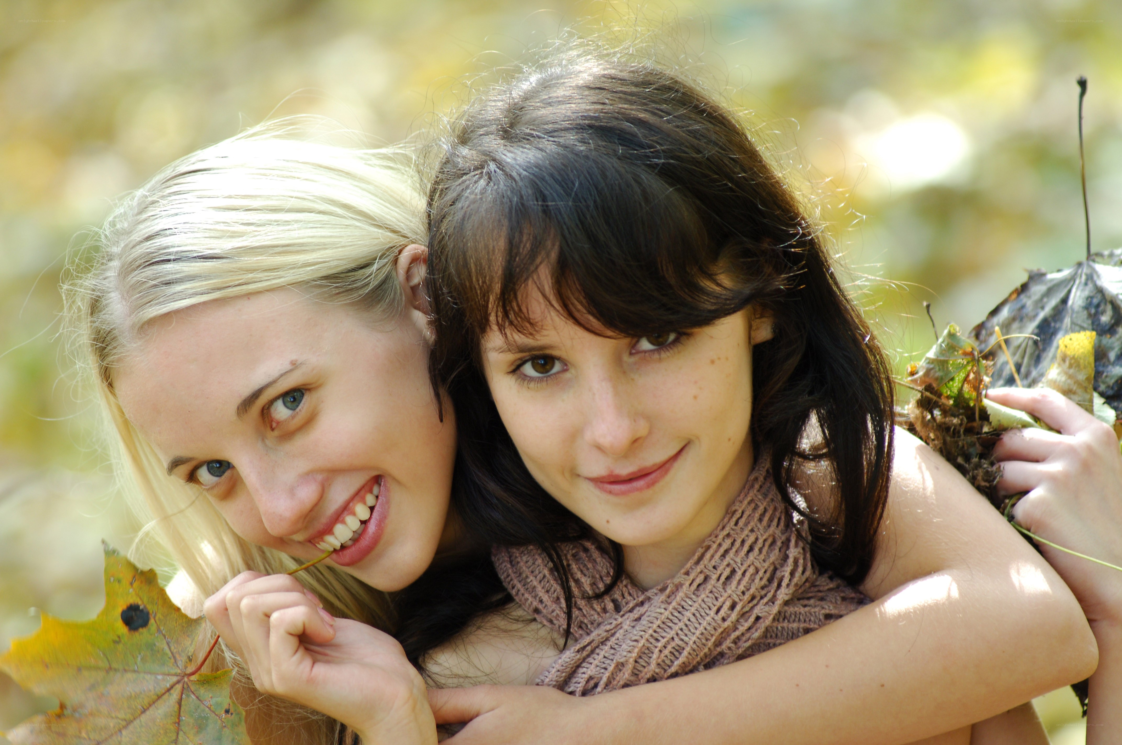 Two women in autumn