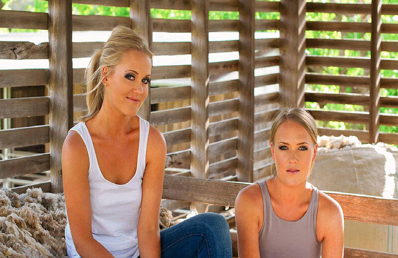 Two Women in Barn