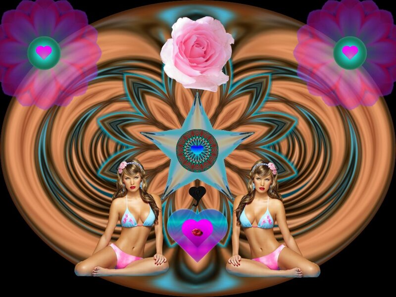 Two Women in Bikinis — Pink, Dreamy