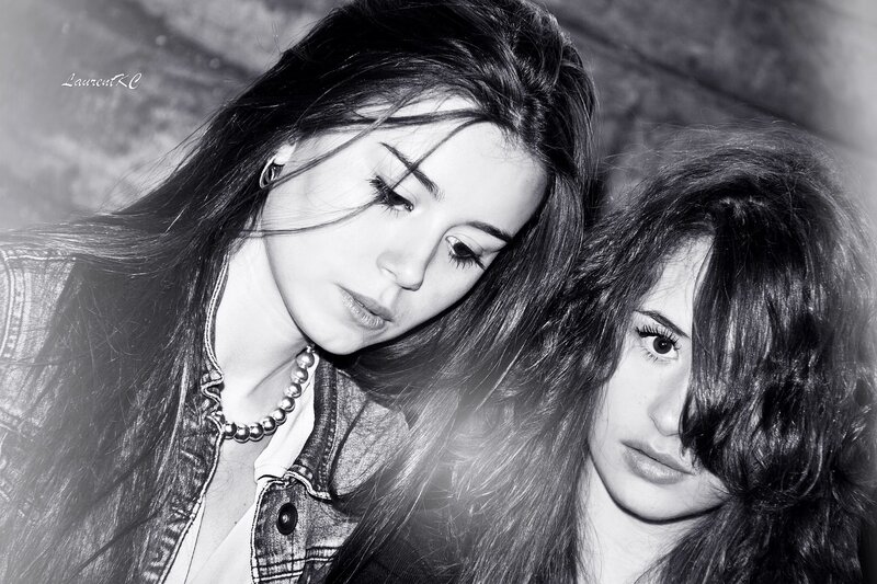 two women in black and white