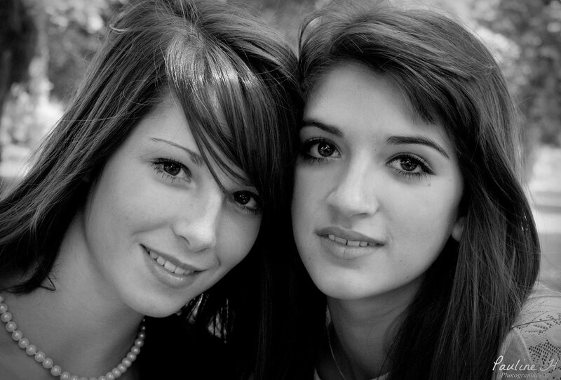 two women in black and white