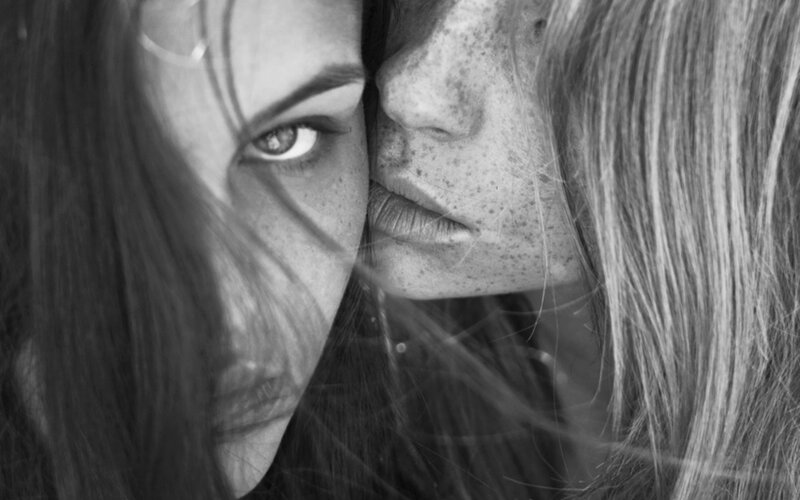 two women in black and white